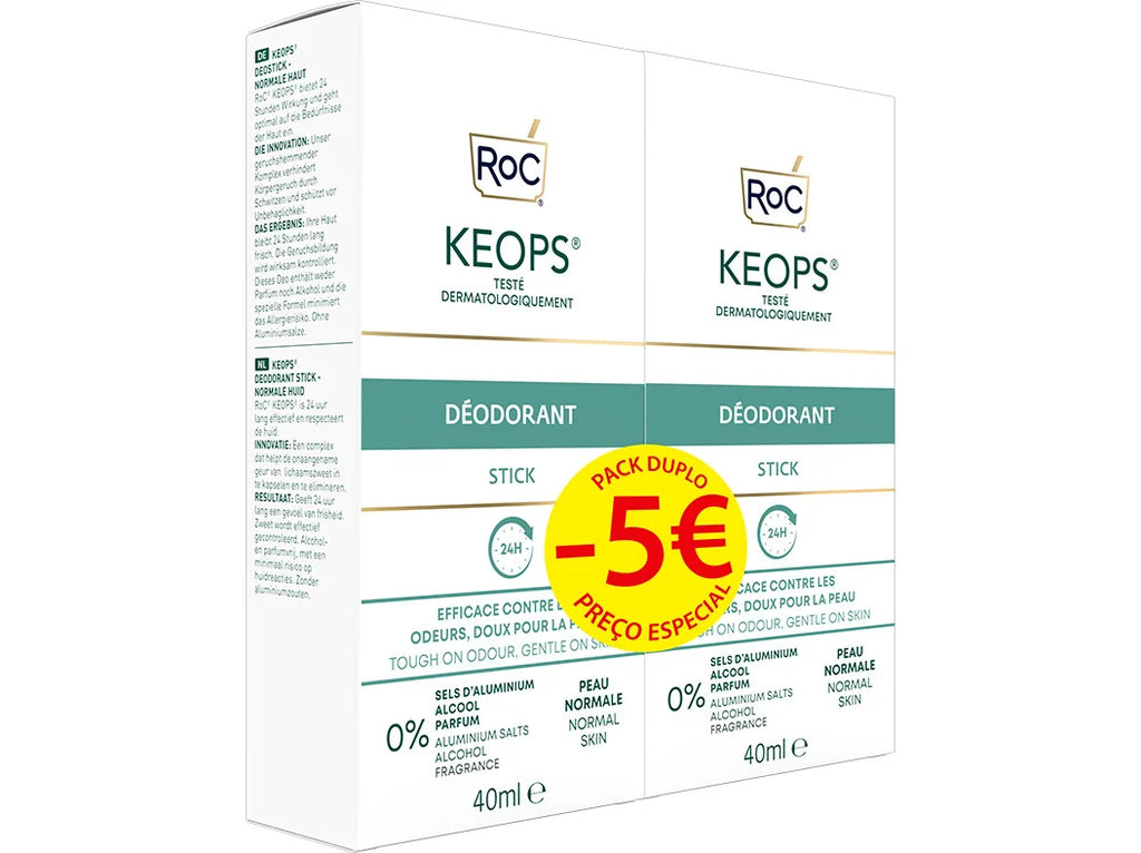 Roc Keops Stick Desodorizante 2 x 40 mL - Preço Especial