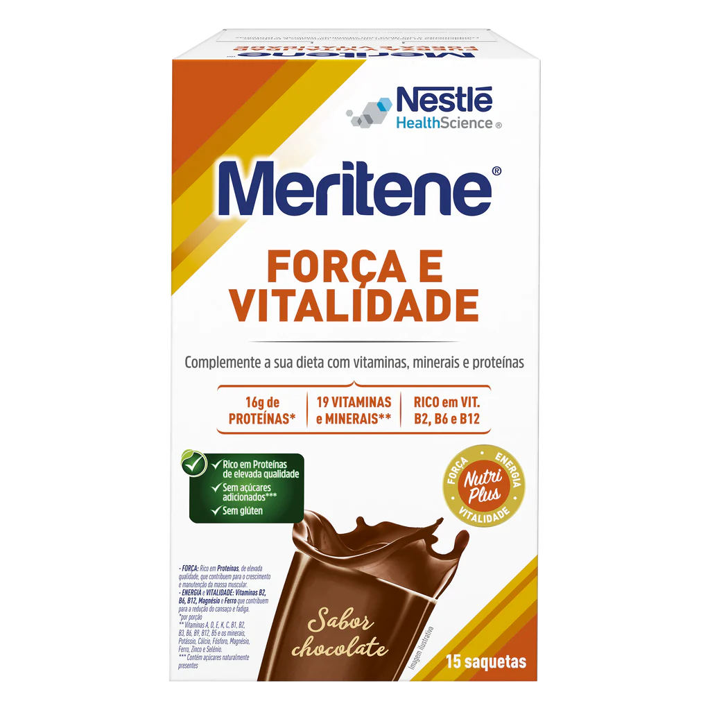 Nestlé Meritene Força e Vitalidade Chocolate 15x30g Saquetas