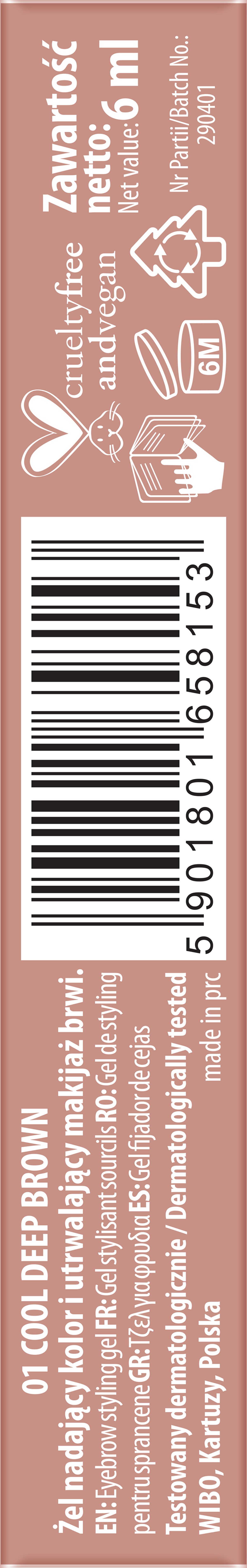 NAM Cosmetics Color Brow Gel 01 6mL A TUA FARMÁCIA