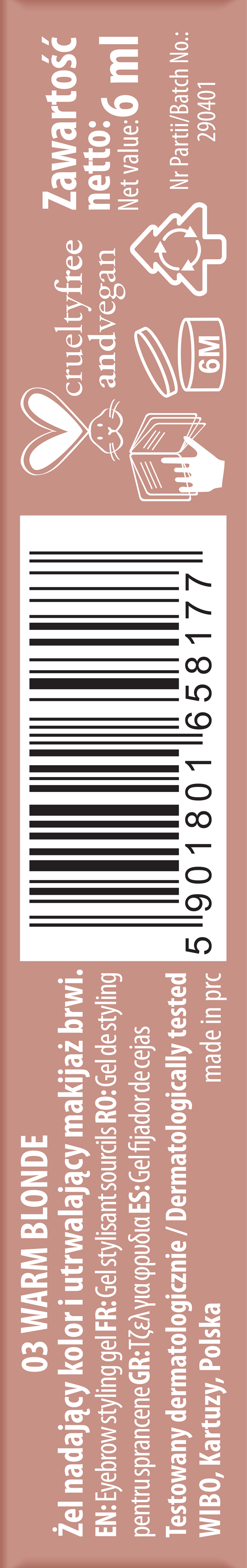 NAM Cosmetics Color Brow Gel 03 6mL A TUA FARMÁCIA