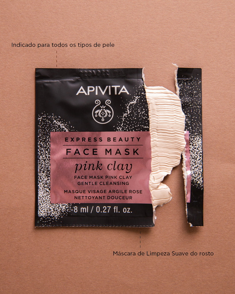 Apivita Express Beauty Máscara Limpeza Suave De Argila Rosa 2x8 mL