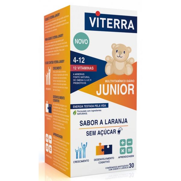 Viterra Junior Laranja 4-12 anos x 30 Comprimidos Mastigáveis