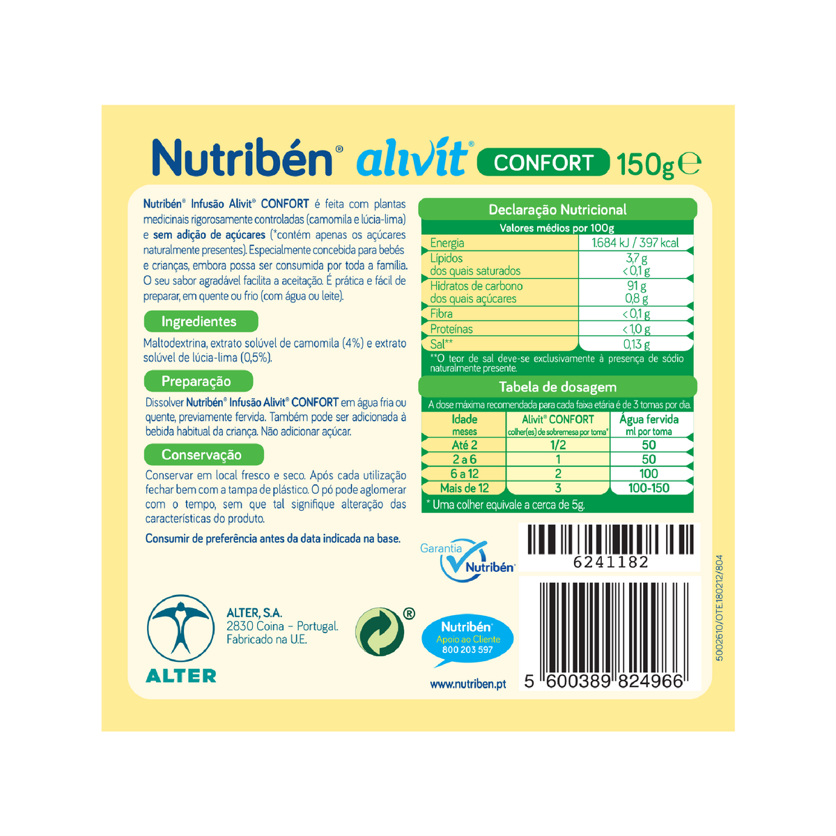 Nutribén Alivit Infusion Confort 150g