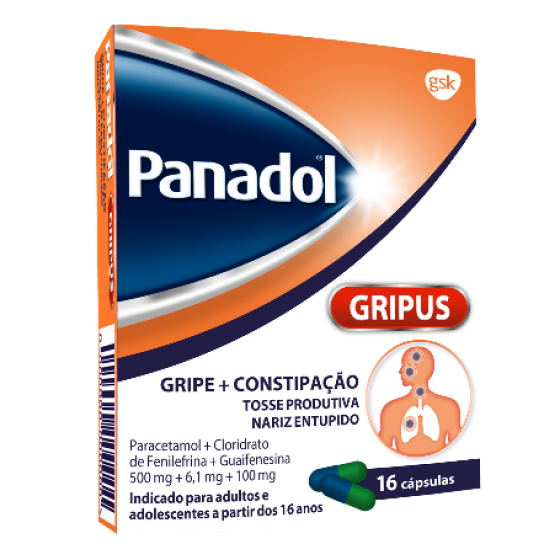 Panadol Gripus, 500/6,1/100 mg x 16 cáps