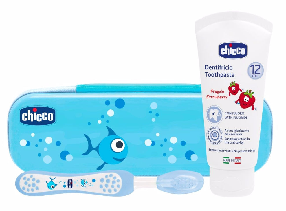 Chicco Estojo Higiene Oral +12 meses Azul
