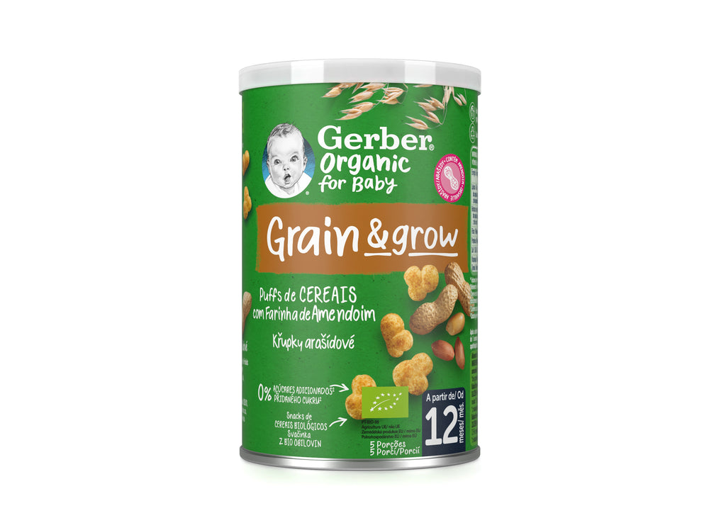 Gerber Organic Nutripuffs Amendoim 35g +12M