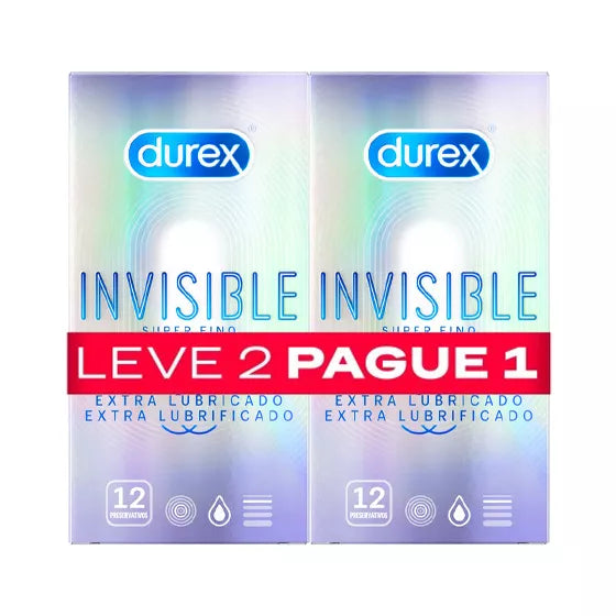 Durex Preservativo Invisible 12 Unidades - Leve 2 Pague 1