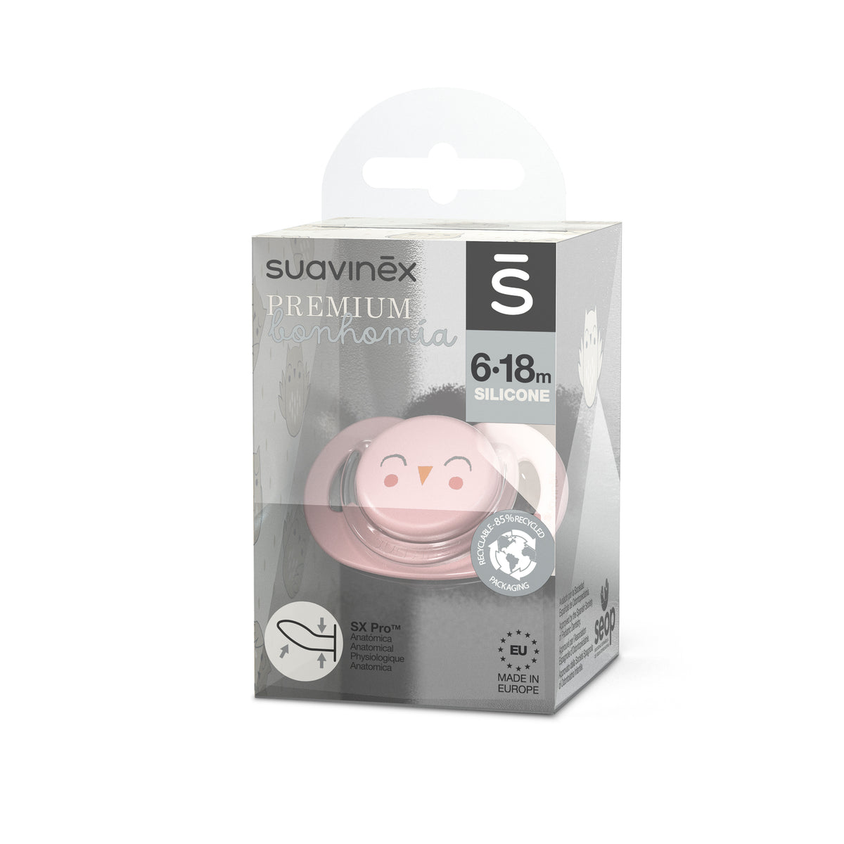 Suavinex Premium Bonhomia chupete tetina anatómica silicona 6 - 18 meses