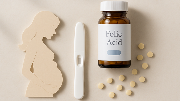 Ilustração para o artigo: Folcare e Ácido Fólico na Gravidez: Benefícios e Quando Começar a Tomar