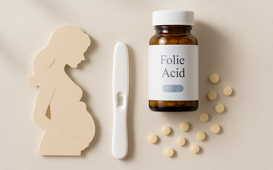 Ilustração para o artigo: Folcare e Ácido Fólico na Gravidez: Benefícios e Quando Começar a Tomar