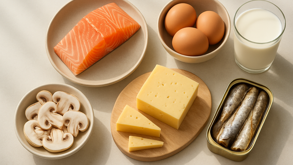 Ilustração para o artigo: Alimentos Ricos em Vitamina D: Guia Completo para uma Alimentação Equilibrada