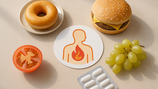 Ilustração para o artigo: Alimentos que Causam Azia: O Que Evitar e Como Aliviar o Desconforto