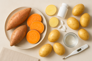 Ilustração para o artigo: Batata-Doce: Benefícios e Diferenças em Relação à Batata Tradicional