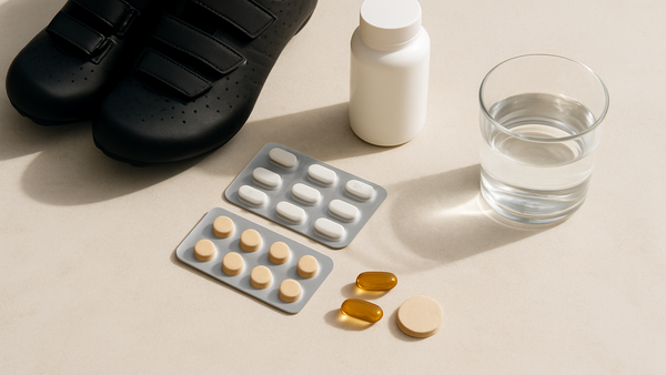 Ilustração para o artigo: Que Suplementos São Bons para Ciclistas? Guia Completo de Nutrição Desportiva