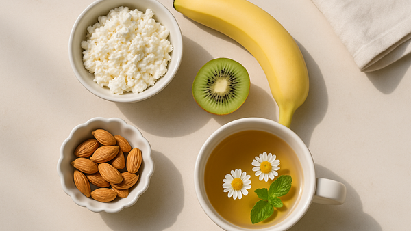 Ilustração para o artigo: O que comer antes de dormir? Alimentos e hábitos a considerar