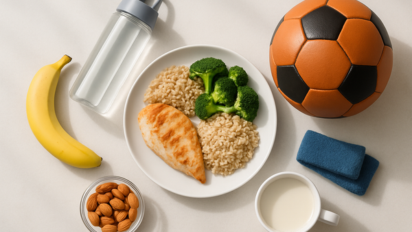 Ilustração para o artigo: O que comer antes de um jogo? Guia de alimentação para desportistas