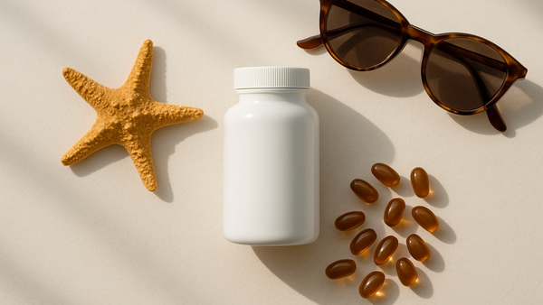 Ilustração para o artigo: Os Suplementos para Bronzear Funcionam? O Que Diz a Ciência