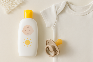 Ilustração para o artigo: Protetor Solar para Bebés com Menos de 6 Meses: O Que Precisa de Saber