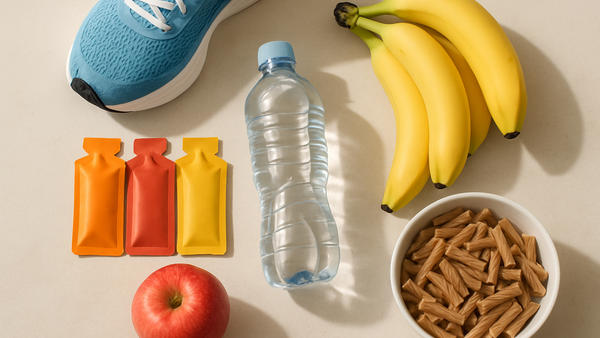 Ilustração para o artigo: O Que Devo Comer Durante uma Maratona? Guia de Nutrição para Corredores