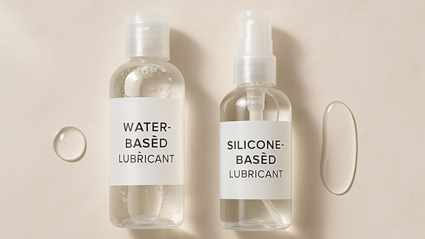 Ilustração para o artigo: Lubrificante Base Água vs Base Silicone: Qual Escolher?