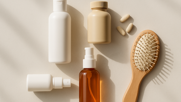 Ilustração para o artigo: Melhores Produtos para Queda de Cabelo nas Mulheres: Guia Completo