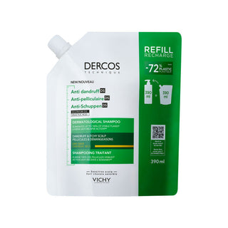Vichy Dercos Champô Anticaspa Seca Refill 390mL – Ação Antirrecidiva