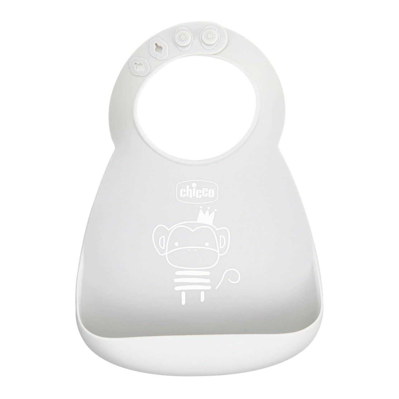 Chicco Babete Silicone +6 meses Cinza