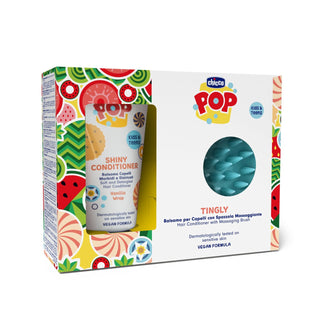 Chicco POP Condicionador Baunilha 150ml + Escova Couro Cabeludo - Desembaraçar
