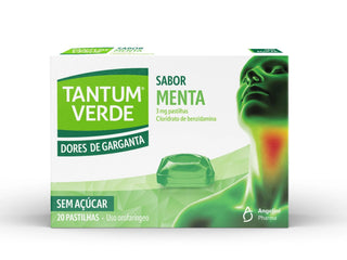 Tantum Verde Pastilhas 3mg Menta Sem Açúcar x 20