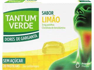 Tantum Verde Pastilhas 3mg Limão Sem Açúcar x 20