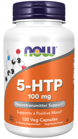 NOW 5-HTP 100mg x 120 Cápsulas Vegetais - Regulação do Humor