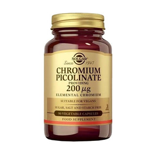 Solgar Crómio Picolinato 200mcg 90 Cápsulas - Diabetes e Emagrecimento