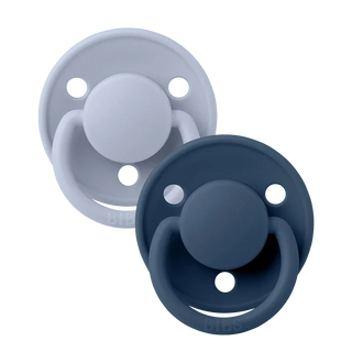 BIBS DE LUX Chupetas Silicone 0-3 anos Dusty Blue/ Steel Blue x2