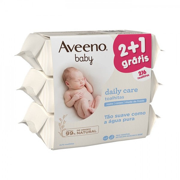 Aveeno Baby Daily Care Toalhitas 3 x 72 Unidades