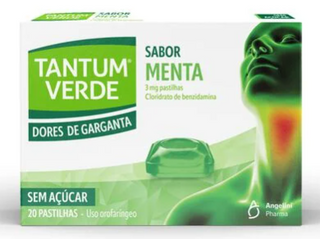 Tantum Verde Pastilhas 3mg Menta Sem Açúcar x 20