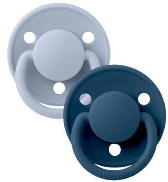 BIBS DE LUX Chupetas Silicone 0-3 anos Dusty Blue/Steel Blue x2