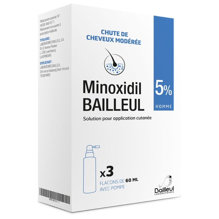 Minoxidil Biorga 50mg/mL 3 x 60 mL
