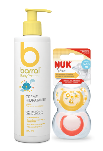 Barral Babyprotect Creme Hidratante 400 mL + OFERTA Chupetas Nuk