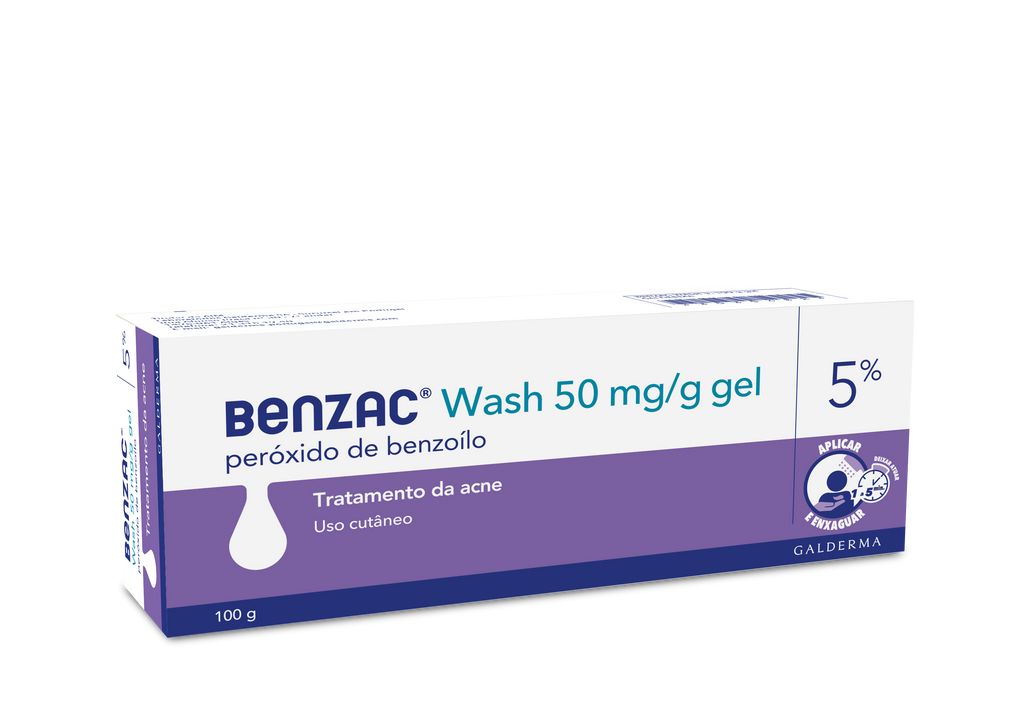 Benzac Wash 5, 50 mg/g-100 g x 1 Gel Bisnaga