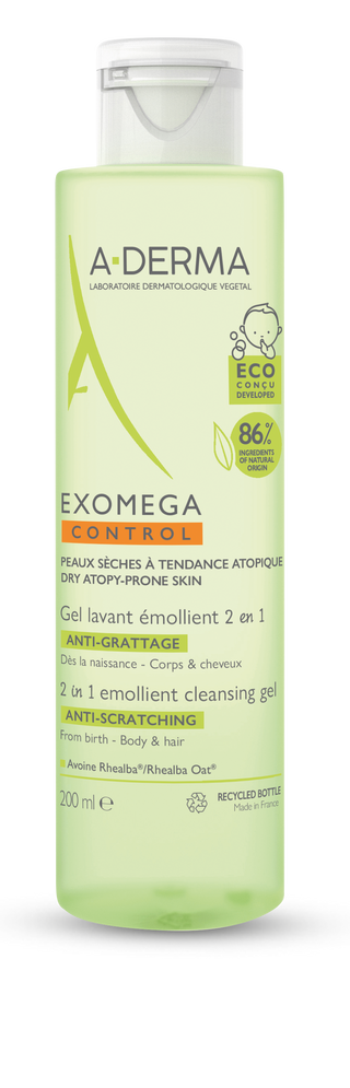 A-Derma Exomega Control Gel Lavante 2 em 1 200mL