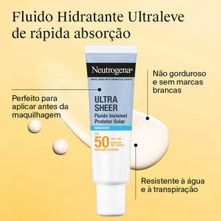 Neutrogena Ultra Sheer Fluido Invisível Hidratante FPS50 50mL – Proteção & Hidratação