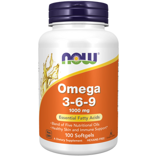 NOW Omega 3-6-9 1000 mg x 100 Cápsulas Moles - Equilíbrio e Bem-Estar