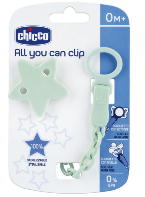 Chicco All You Can Clip - Clip Chupeta Estrela +0m