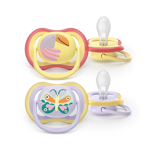 Philips Avent Chupeta Ultra Air 0-6 meses x2 - Amarela e Lilás