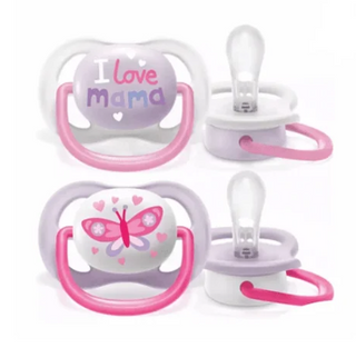 Philips Avent Chupeta 0-6 meses x2 - Ultra Air Happy Rosa (I Love Mama)
