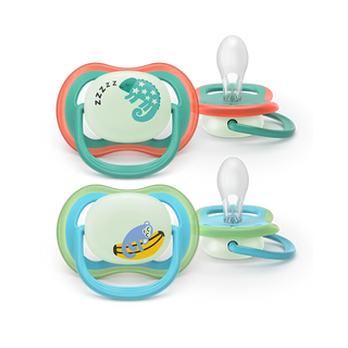 Philips Avent Chupeta Ultra Air Night 6-18 meses x2 - Verde e Azul