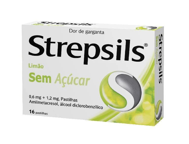 Strepsils Limão Sem Açúcar 16 Pastilhas | A TUA FARMÁCIA