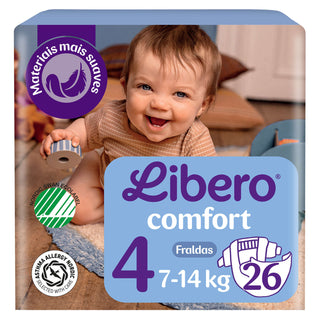 Libero Fralda Comfort T4 (7-14kg) 26 Fraldas - (0.23€/fralda)