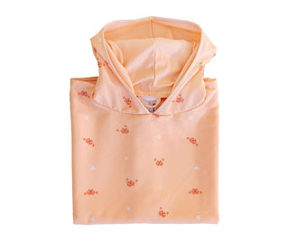 Tutete Poncho de Praia Coral com capuz e padrão de caranguejos para bebé
