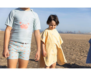 Tutete Poncho de Praia Pinguins com capuz para crianças dos 1 aos 3 anos